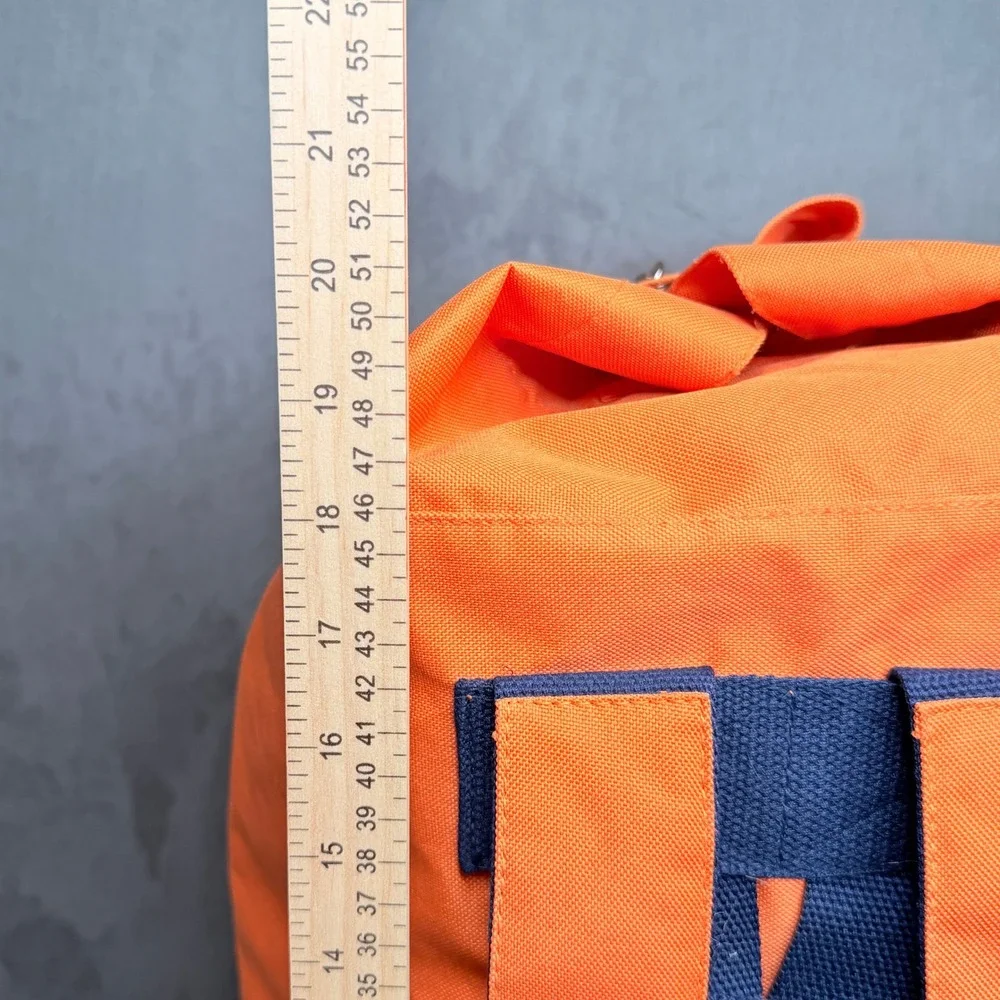 Sperry Top-Sider Duffle Backpack Unisex OS Orange Canvas Nautical Roll Top Bag